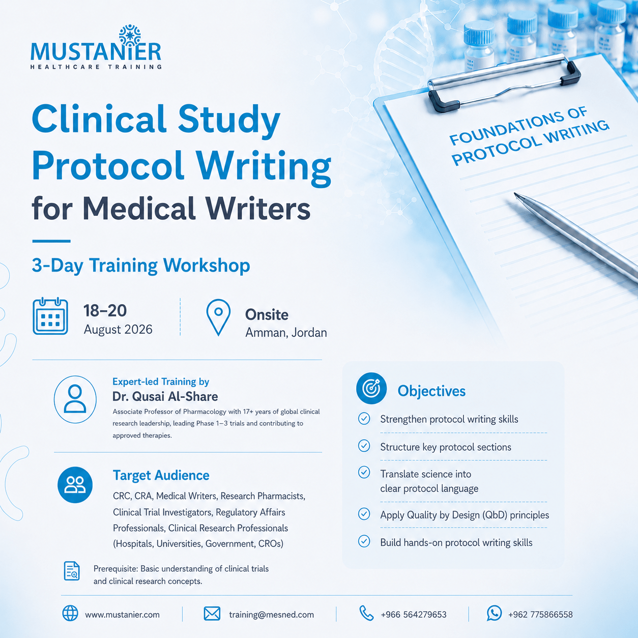 Clinical Study Protocol Writing Aug 2026 Clinical Study Protocol Writing Training